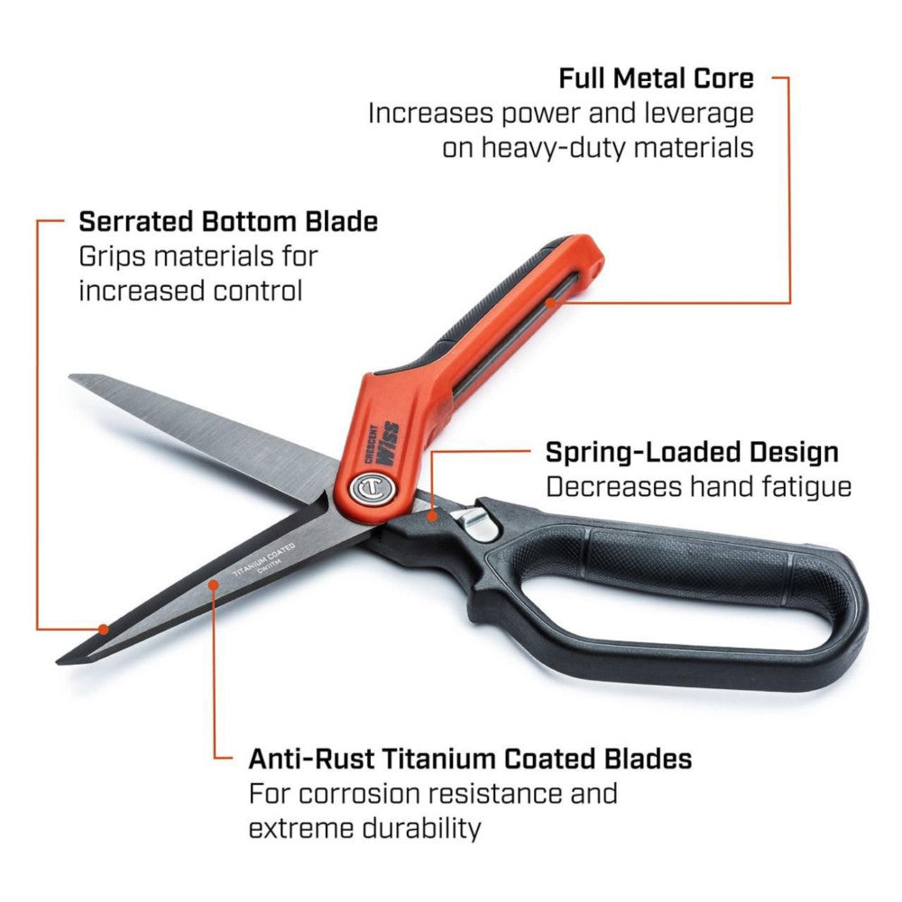 Crescent 11 Heavy-Duty Titanium Coated Single Ring Tradesman Shears