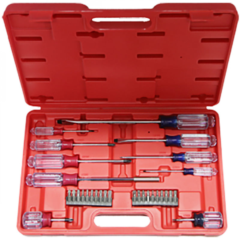 T&E Tools Screwdriver Set 30Pc With Insert Bits