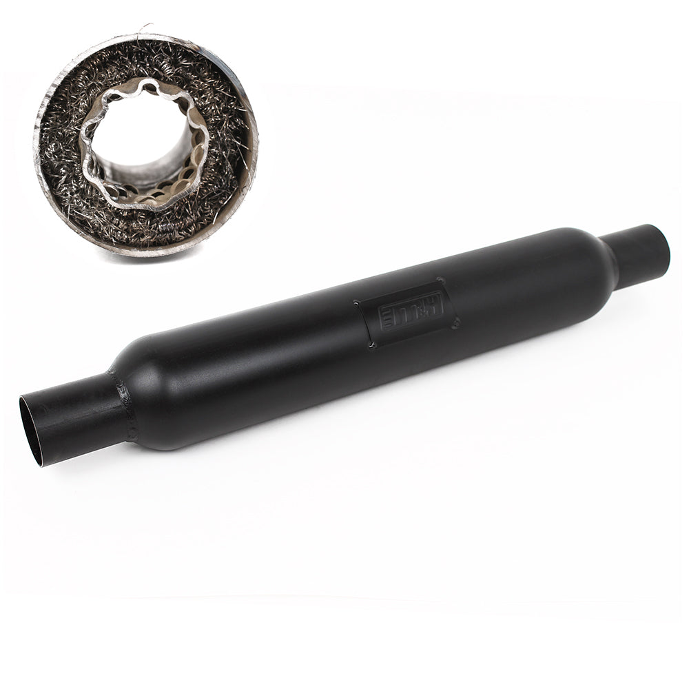2.0" Inlet/Outlet 18" Body Resonator Mild Steel Stainless Steel Packed (Blac
