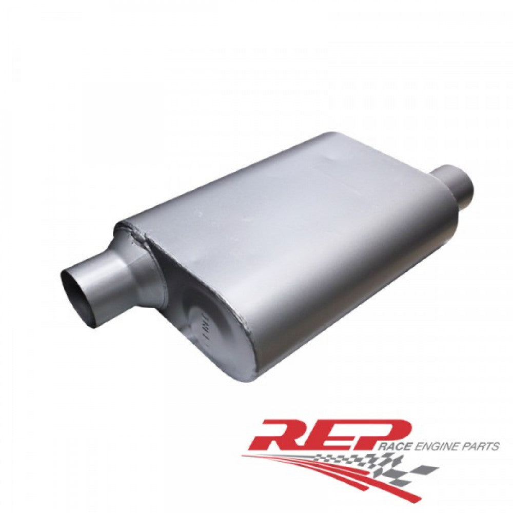REP Chamber Muffler 2-1/2" Offset In/Offset Out