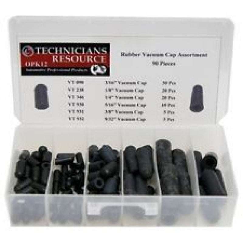 Performance Tools Vacuum Cap Assortment Rubber 90 Piece - 6 Sizes