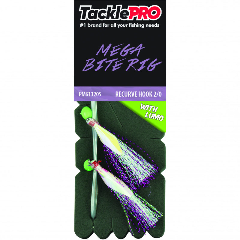 Tacklepro Mega Bite Rig Purple & Lumo - 2/0 Recurv