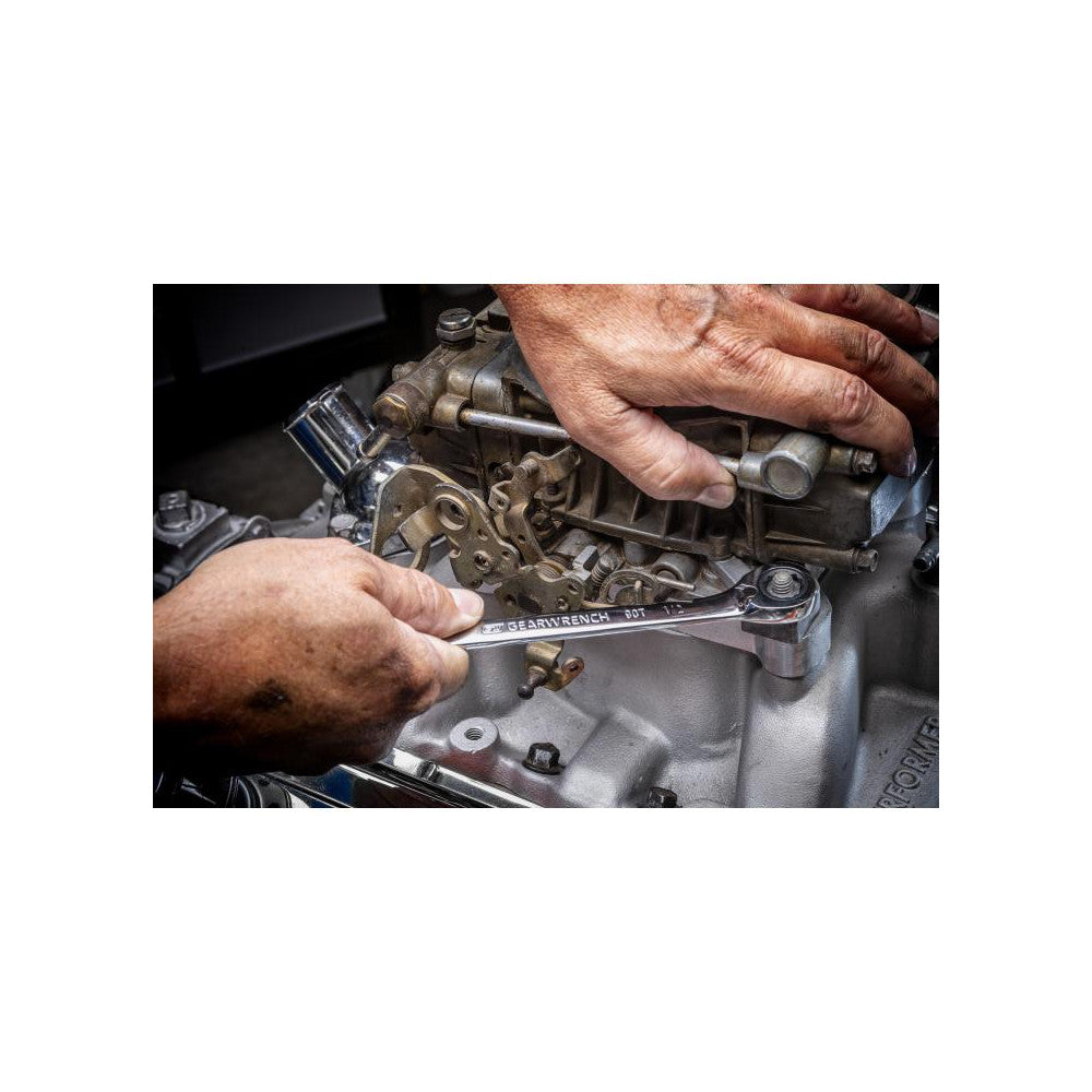 GEARWRENCH 10PC 90-Tooth 12 Point SAE Reversible Ratcheting Wrench Set