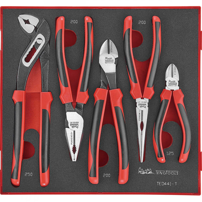 Teng 5Pc Mega Bite Tpr Grip Plier Set - Ted-Tray™