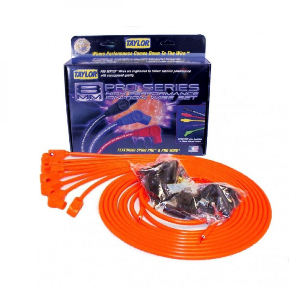 Taylor HT Ignition Leads 8mm ORANGE 90D #78351