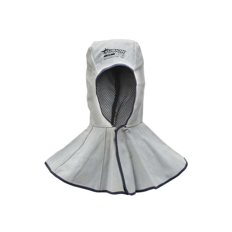 Fusion Welders Cap/snood Made Of Grey Leather