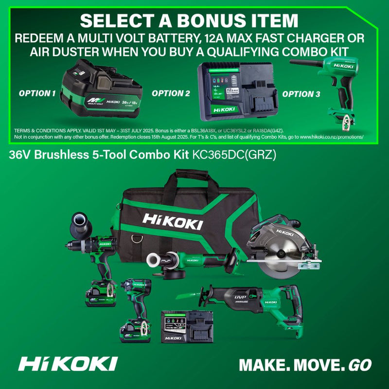 HiKOKI 36V Premium Brushless 5-Tool Kit - KC365DC(GRZ)