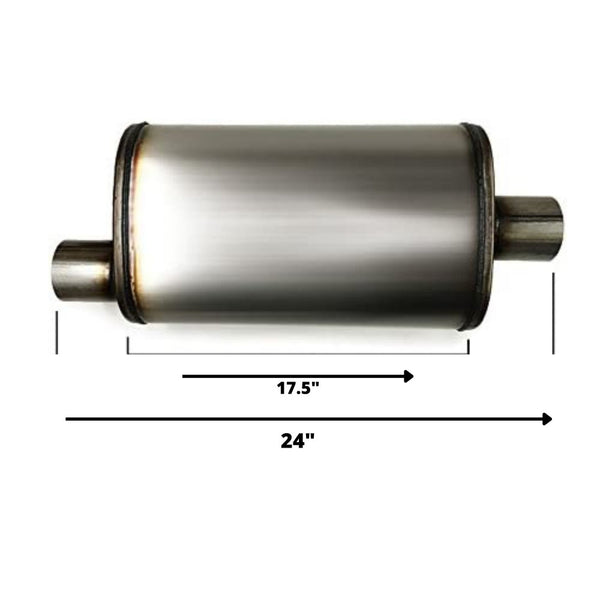 AFTERBURNER Performance Muffler Stainless 2.5 Inch Offset - Centre#ABE42551
