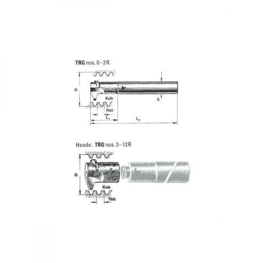 TRG-0x3-R Cobalt Ifanger Internal Trapezoidal Cutter 3mm Pitch 10-13mm Dia Range