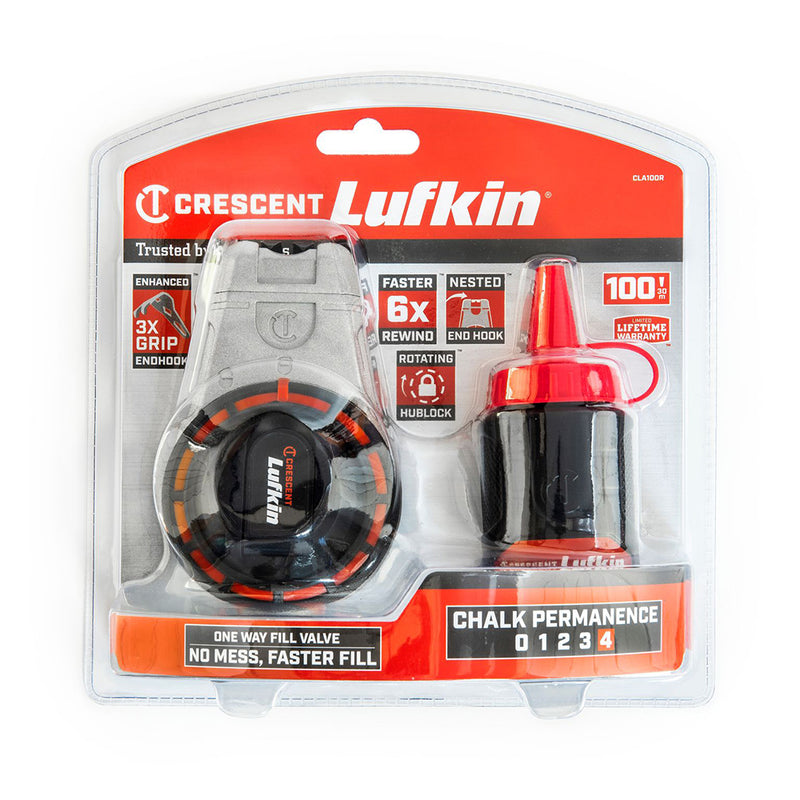 Crescent Lufkin 30M Aluminum Reel With Red Chalk 85G/ 3oz