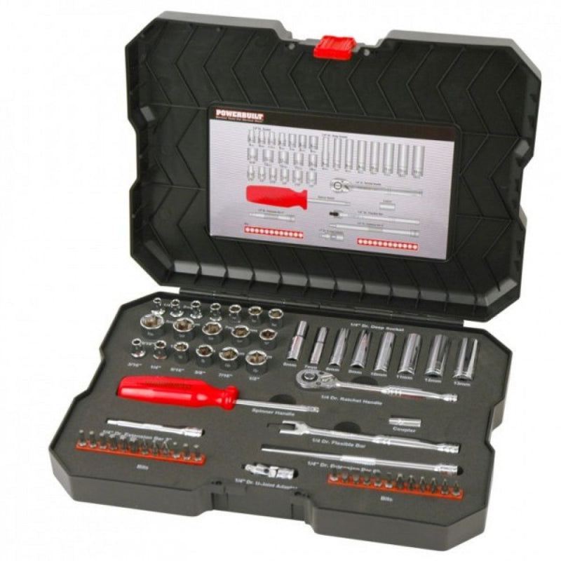 Powerbuilt 1/4Dr 58pc Combination Socket Set