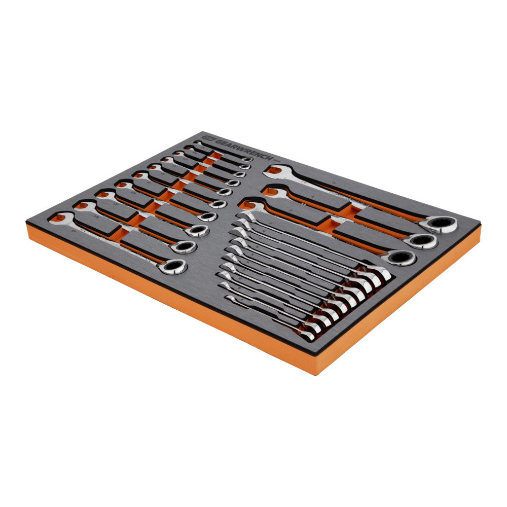 GEARWRENCH 23Pc 90T SAE/Metric Reversible Ratcheting Wrench Set In EVA Tray