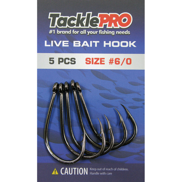 Tacklepro Live Bait Hook #6/0 - 5Pc