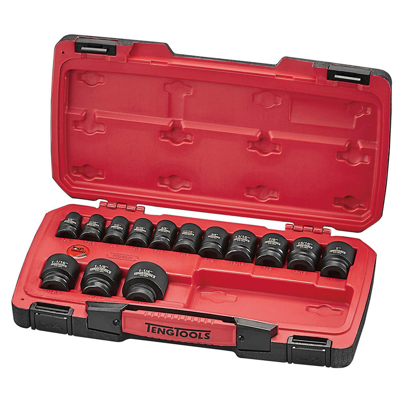 Teng 18Pc 1/2in Dr. Af Reg. Impact Socket Set 6-Pn