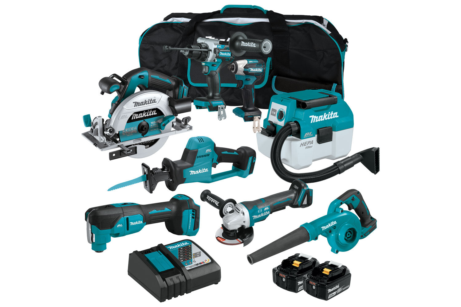 MAKITA 18V LXT Cordless 8-Piece (5.0Ah) Combo Kit DLX8063TX1