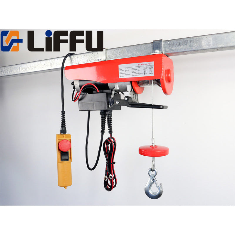 Liffu Electric Hoist 12V DC Wire Rope 6m 400Kg