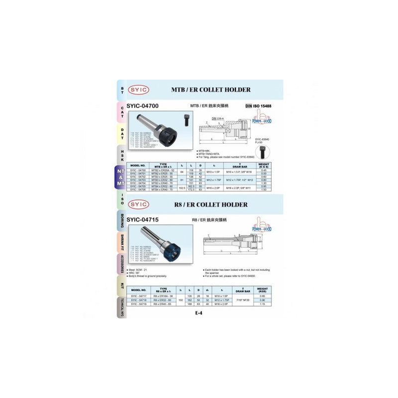 ER32 7.0mm Collet Clamping Range 7.0mm-6.0mm 33mm Dia x 40mm Long