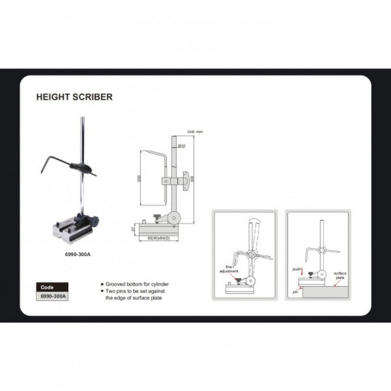 Insize Height Scriber With Fine Adjustment