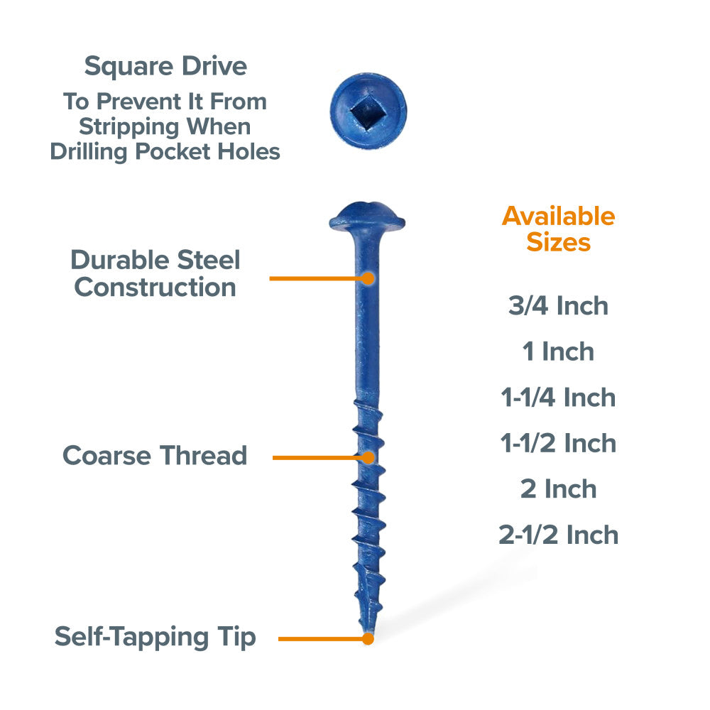 Screws 2-Inch Coarse 50-pcs