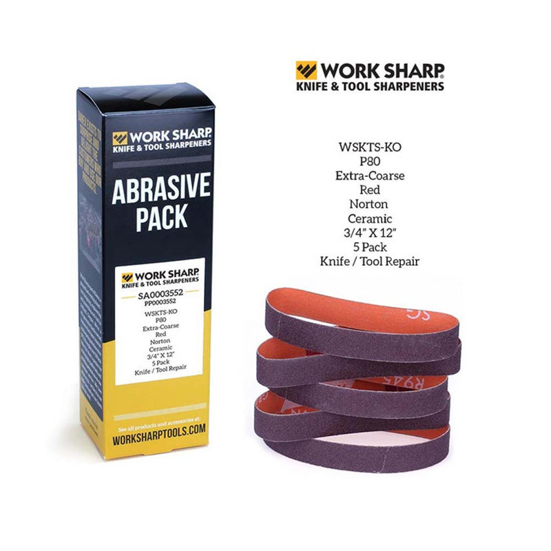 Worksharp Belt Pack 5Pc P80 Ceramic Oxide Wskts-Ko