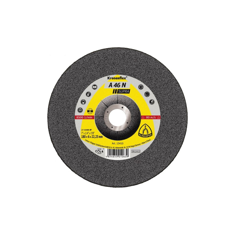 Klingspor A46N Supra Aluminium Grinding Disc - 125mm, 6mm (10pk)