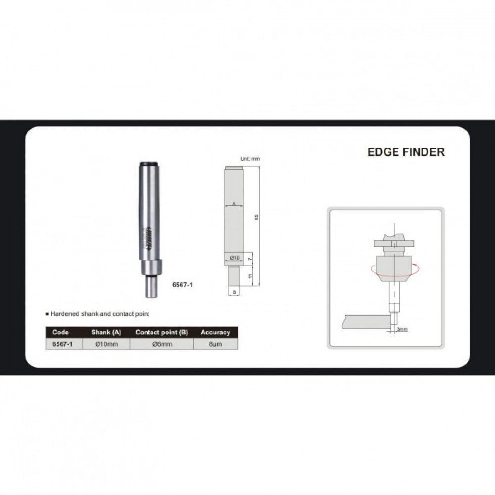 Insize 6567-1 10mm Single End  Edge Finder