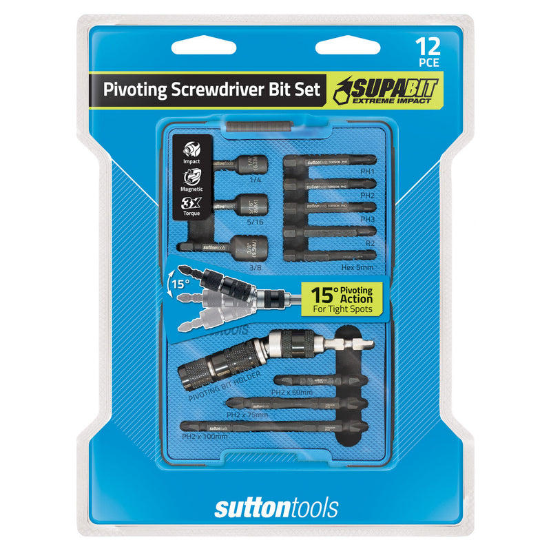 12pce Impact Screwdriver Bit Set Sutton