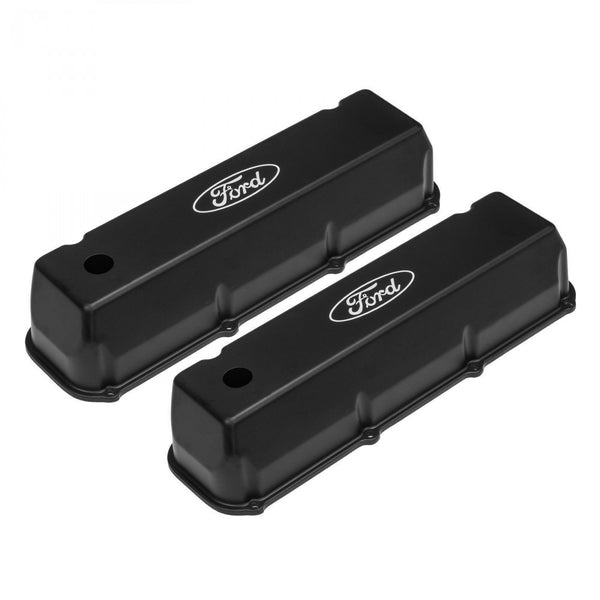 Proflow Valve Covers Ford BB 429/460 Tall Cast Aluminum, Black Ford Logo Pair