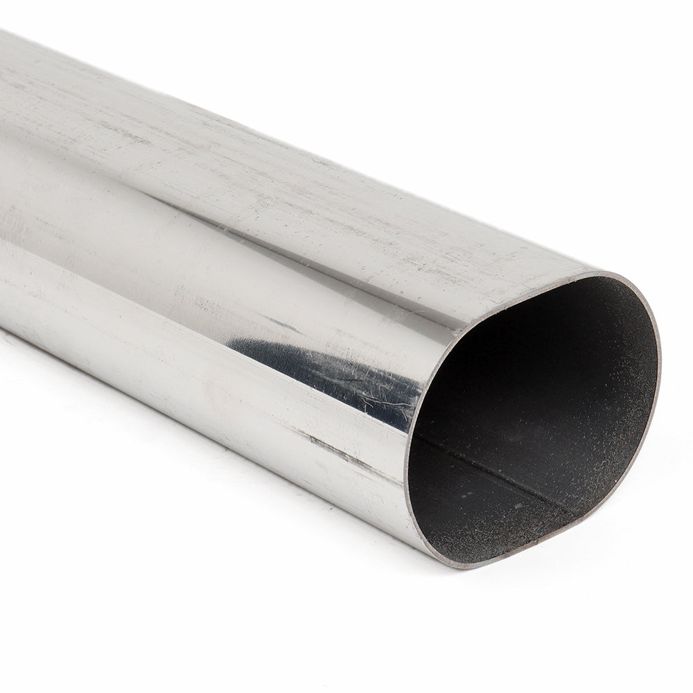 304 Stainless Steel Straight Oval Tubing 3.0" OD - 1000mm Length