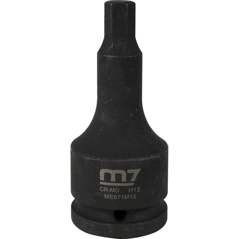 M7 Impact In Hex Socket, 3/4in Drive, 12mm