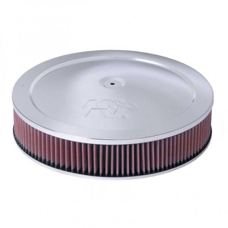 K&N Chrome Air Cleaner 14X3 Flat Base