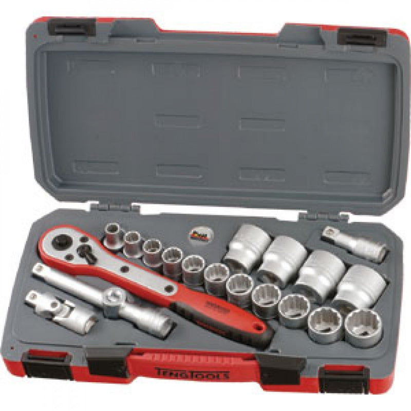 Teng 20Pc 1/2in Dr. Af Reg. Socket Set 12Pnt