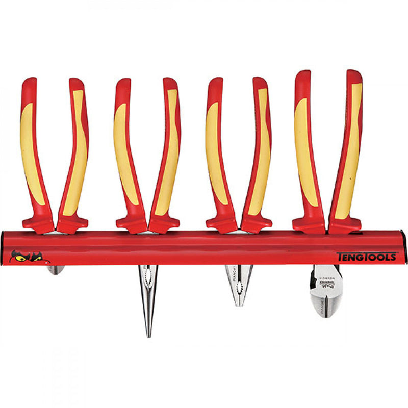 Teng 4Pc 1000V Vde Plier Set W/Wall Rack