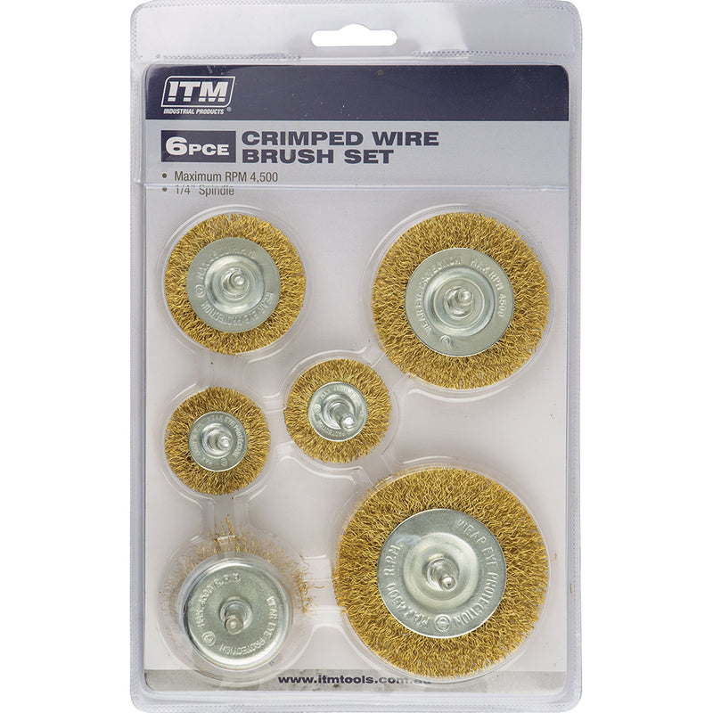 Itm 6 Piece Crimp Wire Wheel Brush Kit