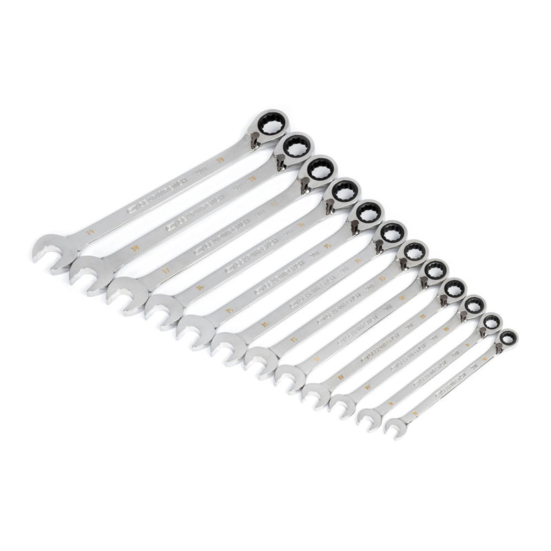 GEARWRENCH 12pc 90Tooth 12 PointMetric Reversible Ratcheting Wrench Set - 86627