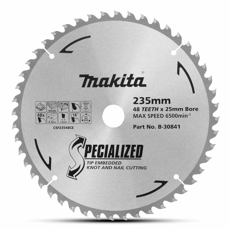 Makita Saw Blade TCT 235x25mm 48T WD/NAIL