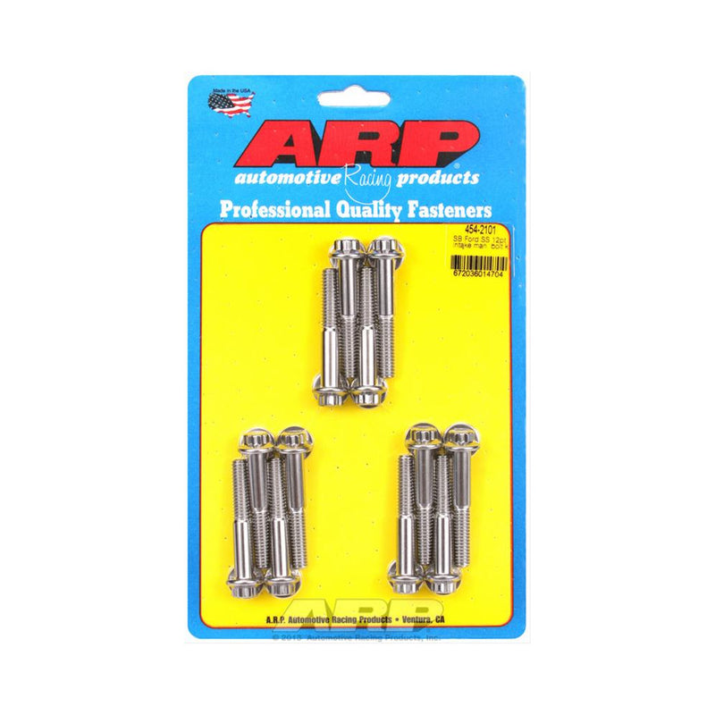 Arp Intake Manifold Bolt Kit, 12-Point Head S/S Suit SB Ford