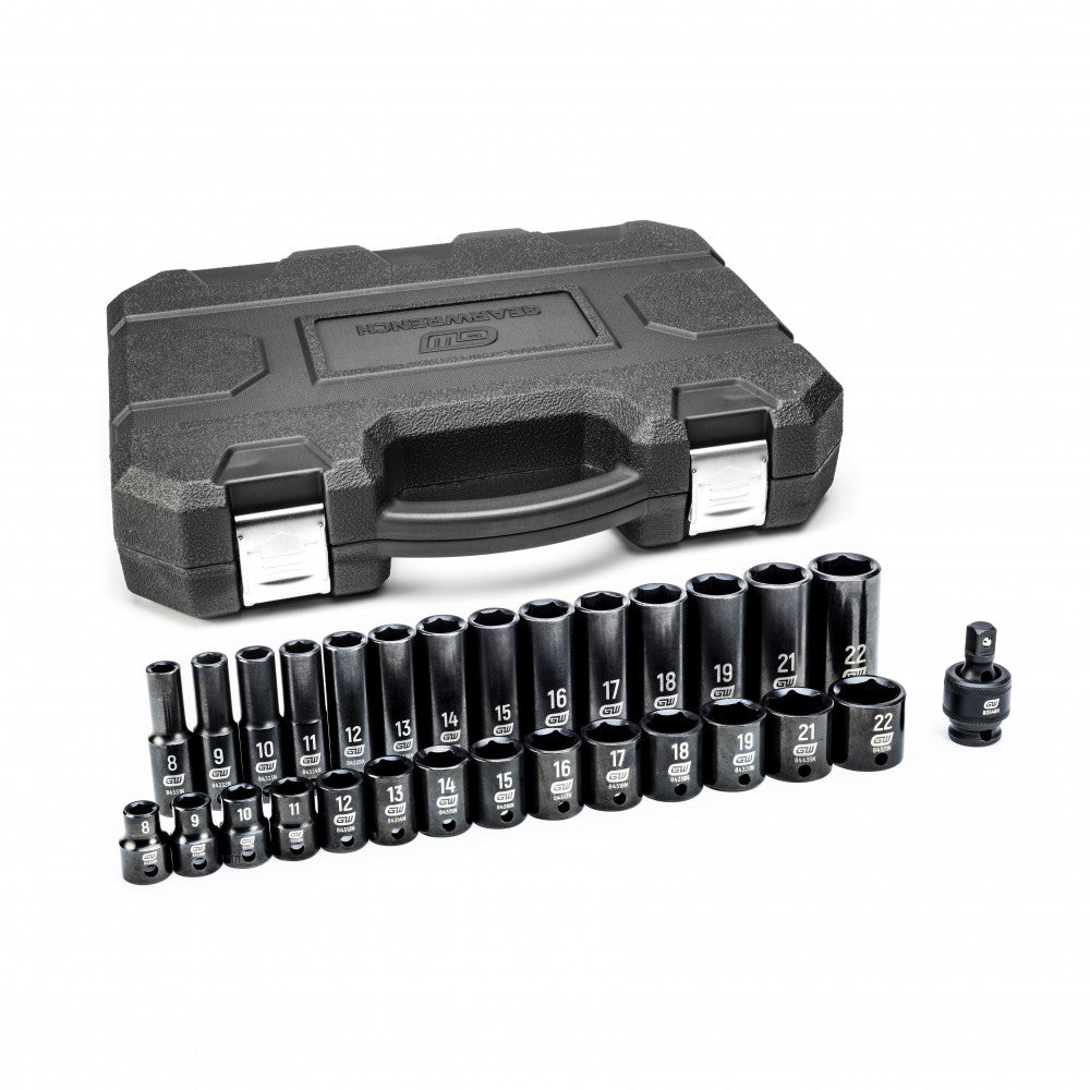 GEARWRENCH 29 Pc. 3/8" Drive 6 Point Standard & Deep Impact Metric Socket Set
