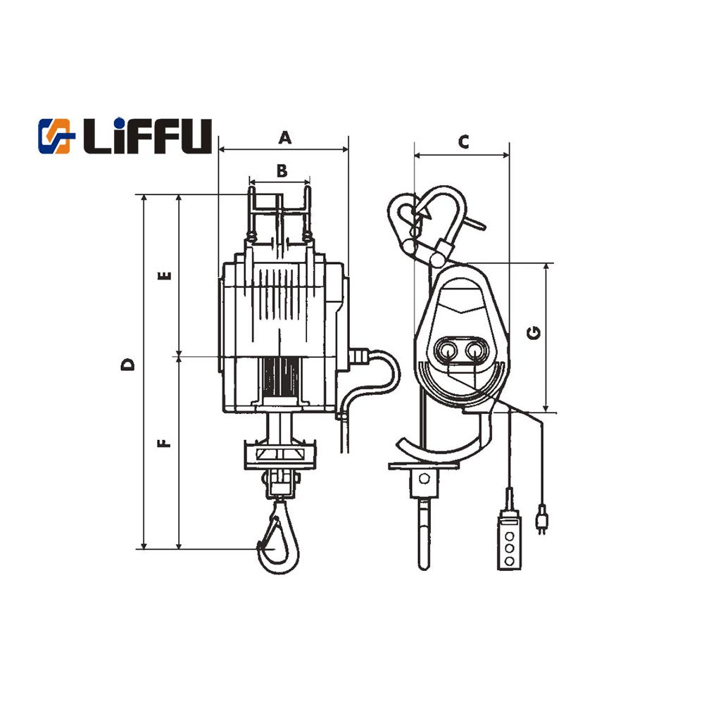 Liffu Electric Scaffold Hoist 230V Wire Rope 20m 250Kg