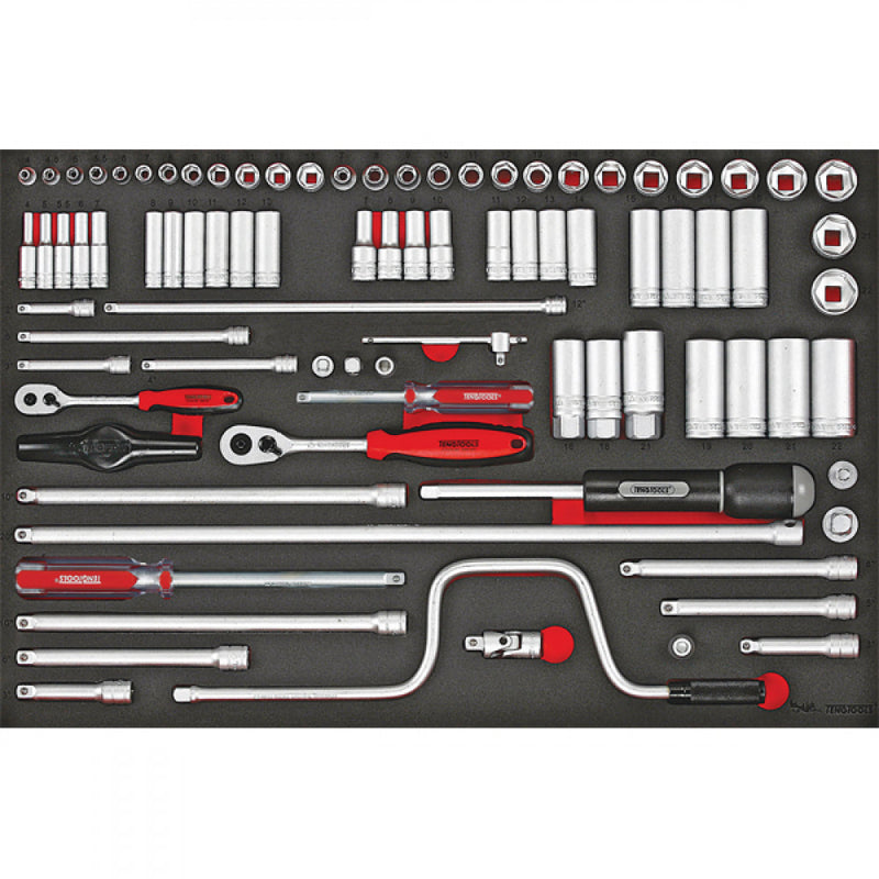 Teng 86Pc 1/4in & 3/8in Dr. Metric Skt & Acc Set (