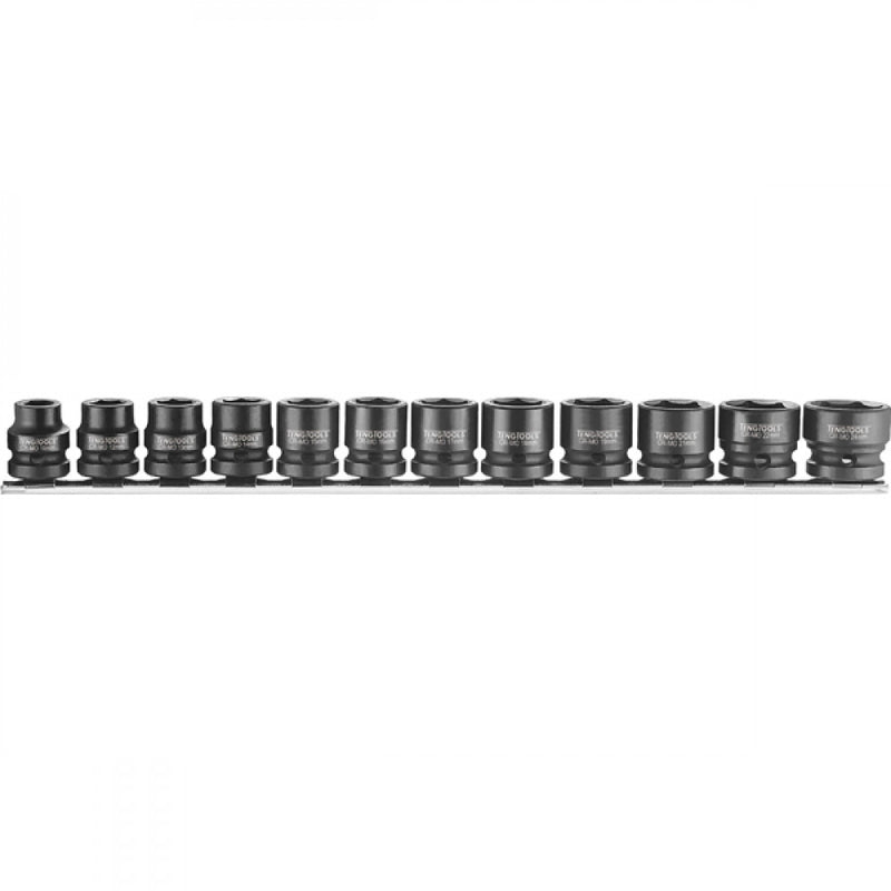 Teng 12Pc Stubby Air Impact Socket Set 10-24mm