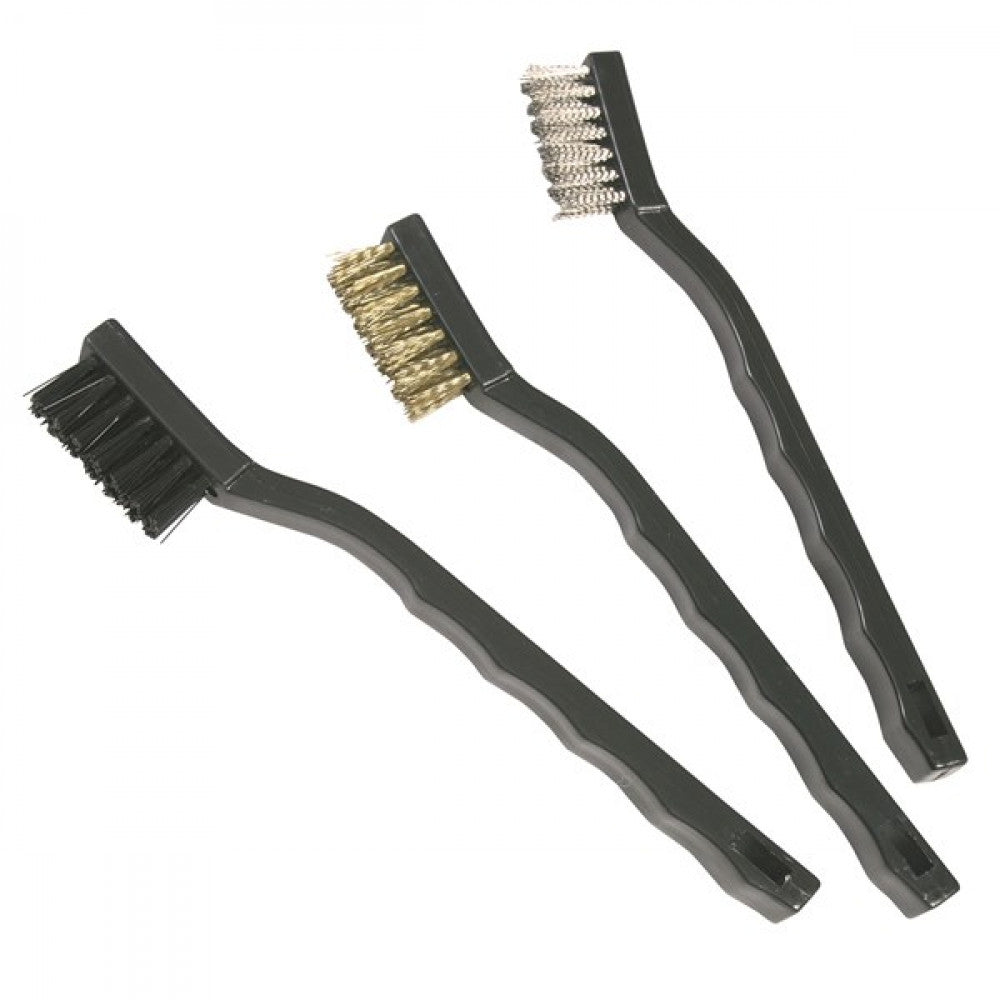 Nylon/Brass/Steel 3 Pce Brush Set - 180mm Long