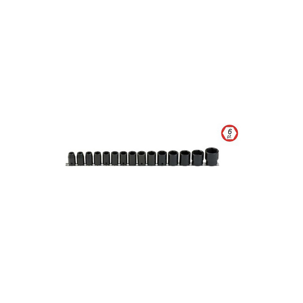 Genius 1/2" Dr. Metric Impact Socket Set 15pc
