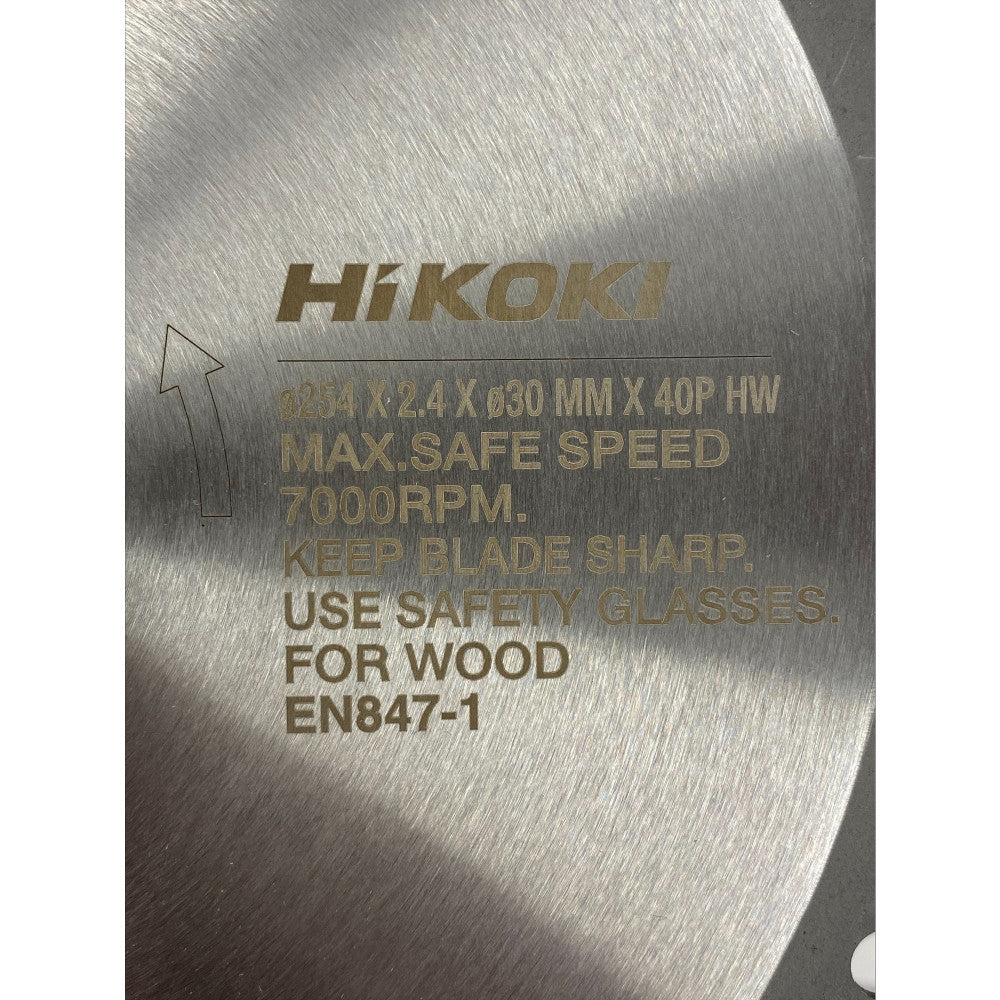 HiKOKI 255mm BLADE 40T 30mm BORE SUITS C10RJ, C3610DRA  Part# 376431