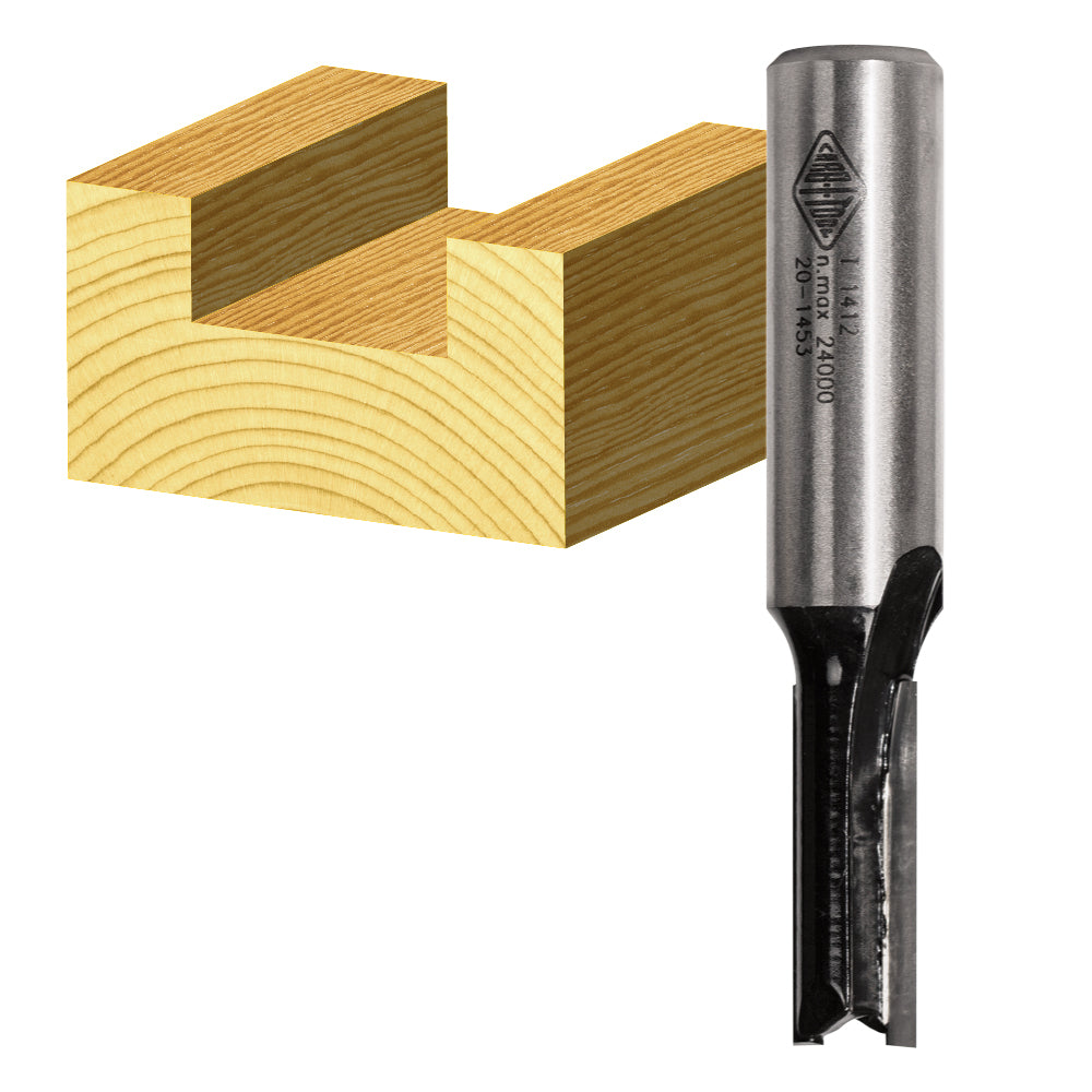 Straight Bit 12.7mm TCT, 2 FLT 1/2 SHK