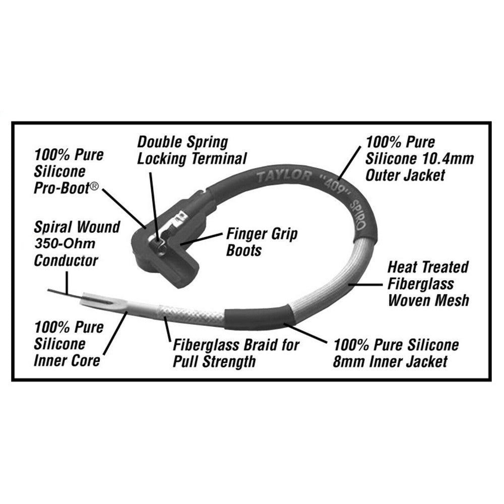 Taylor Lead Set (Coil) - Repair Kit - (Black) - 409/Prorace Kit #45909