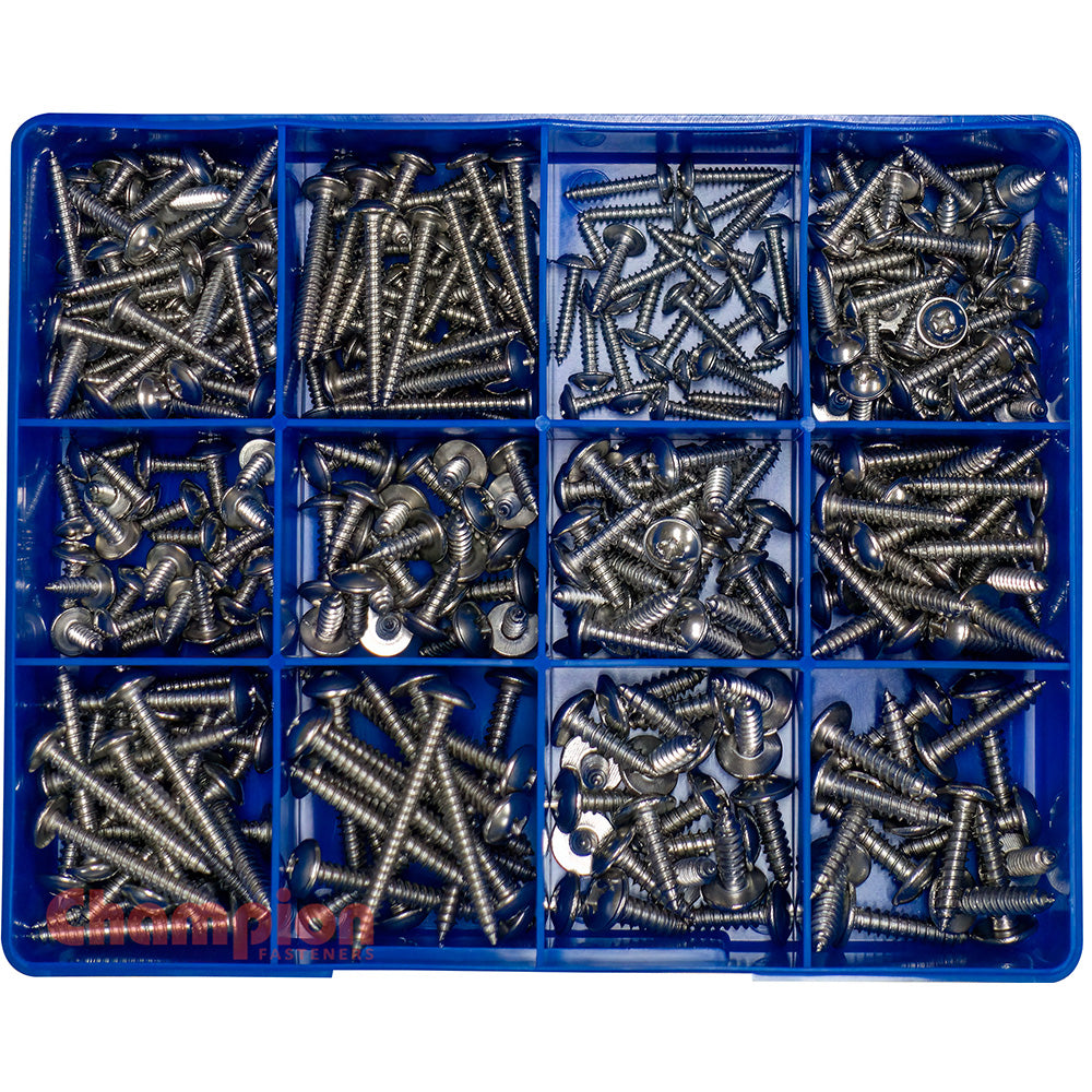 Champion 370 Piece Ss Mushroom Head Self-Tapping Screw