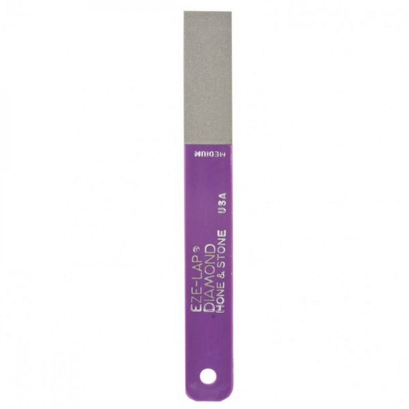 Diamond Hone Medium (400) 3/4"x2" Pad On A 6"x3/4" Purple Plastic Handle