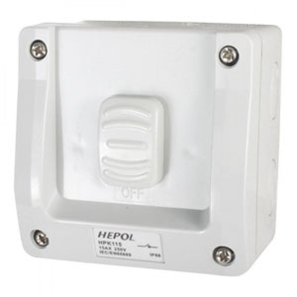 15A Weatherproof 1 Gang Surface Switch Ip66