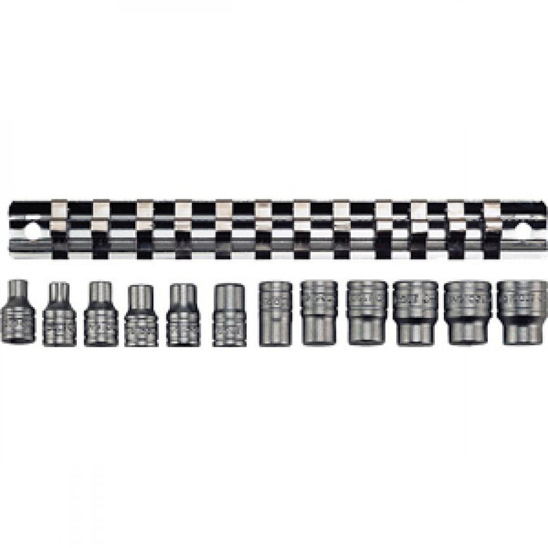 Teng 12Pc 1/4in Dr. Reg. Mm Socket Set 4-13mm 6Pnt